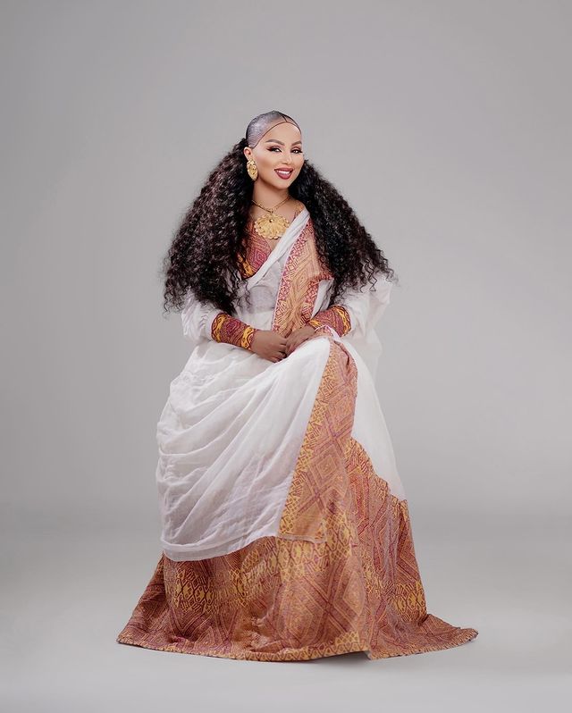 Beautiful Brown Habesha Dress Unique Ethiopian Dress Design