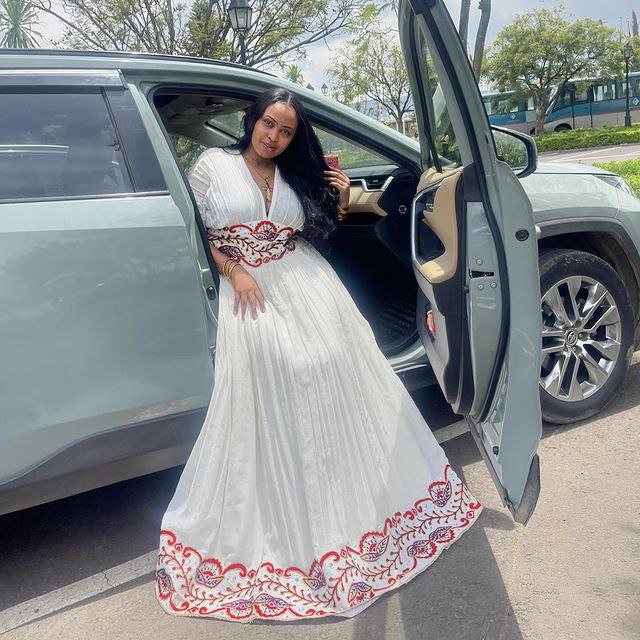 Elegant Habesha Dress Red Design Habesha Kemis Stunning Ethiopian Dress