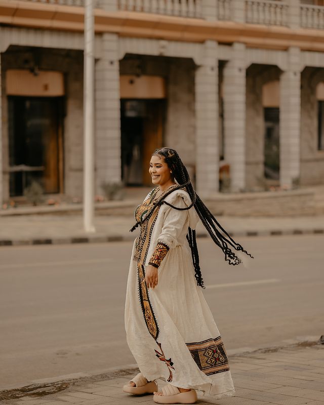 Vibrant Cultural Habesha Dress Ethiopian Traditional Dress Stunning Habesha Kemis