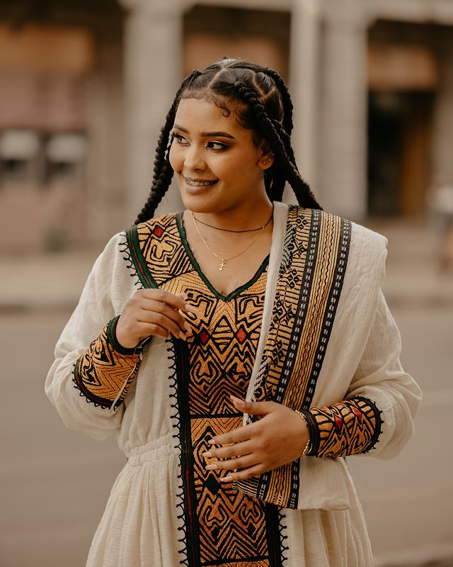 Vibrant Cultural Habesha Dress Ethiopian Traditional Dress Stunning Habesha Kemis
