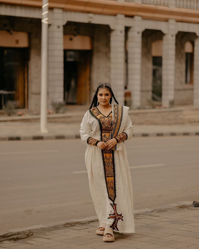 Vibrant Cultural Habesha Dress Ethiopian Traditional Dress Stunning Habesha Kemis
