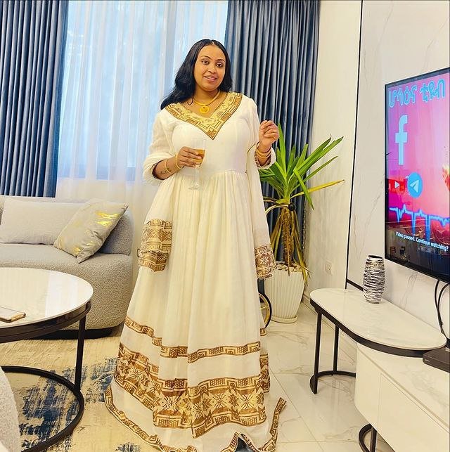 Beautiful Brown Design Habesha Dress Modern Ethiopian Dress Habesha Kemis Design