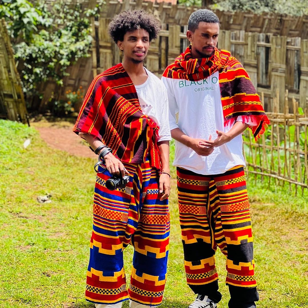 Traditional Wolayita Cultural Outfit Ethiopian Men's Pants and