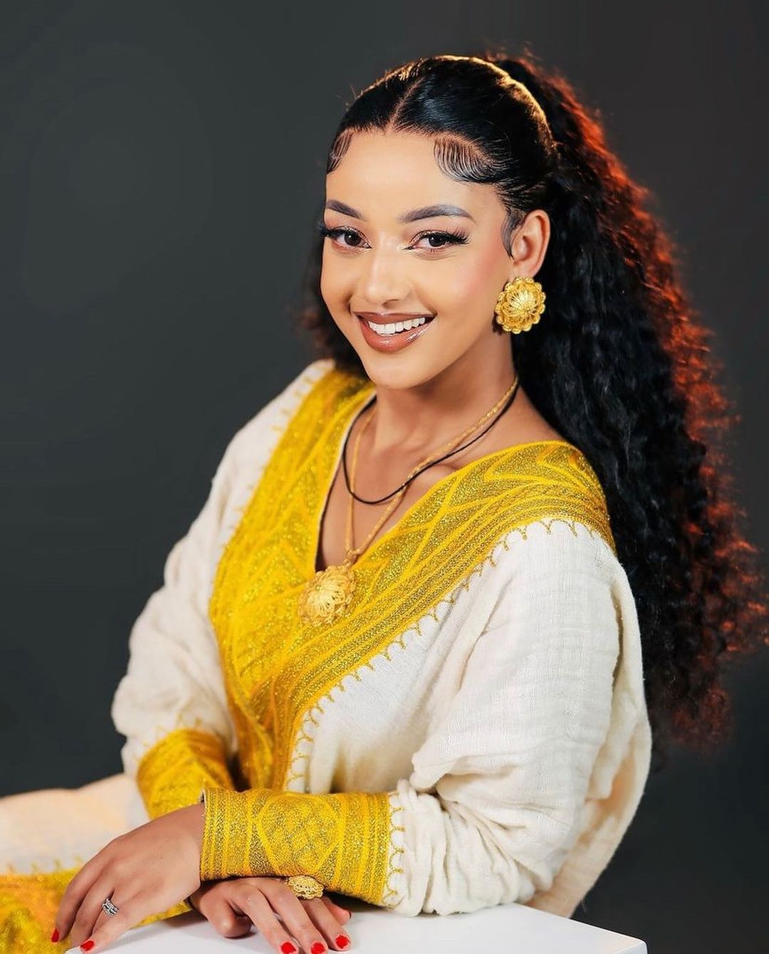 Elegant Yellow Habesha Dress Stunning Ethiopian Traditional Dress Modern Habesha Kemis