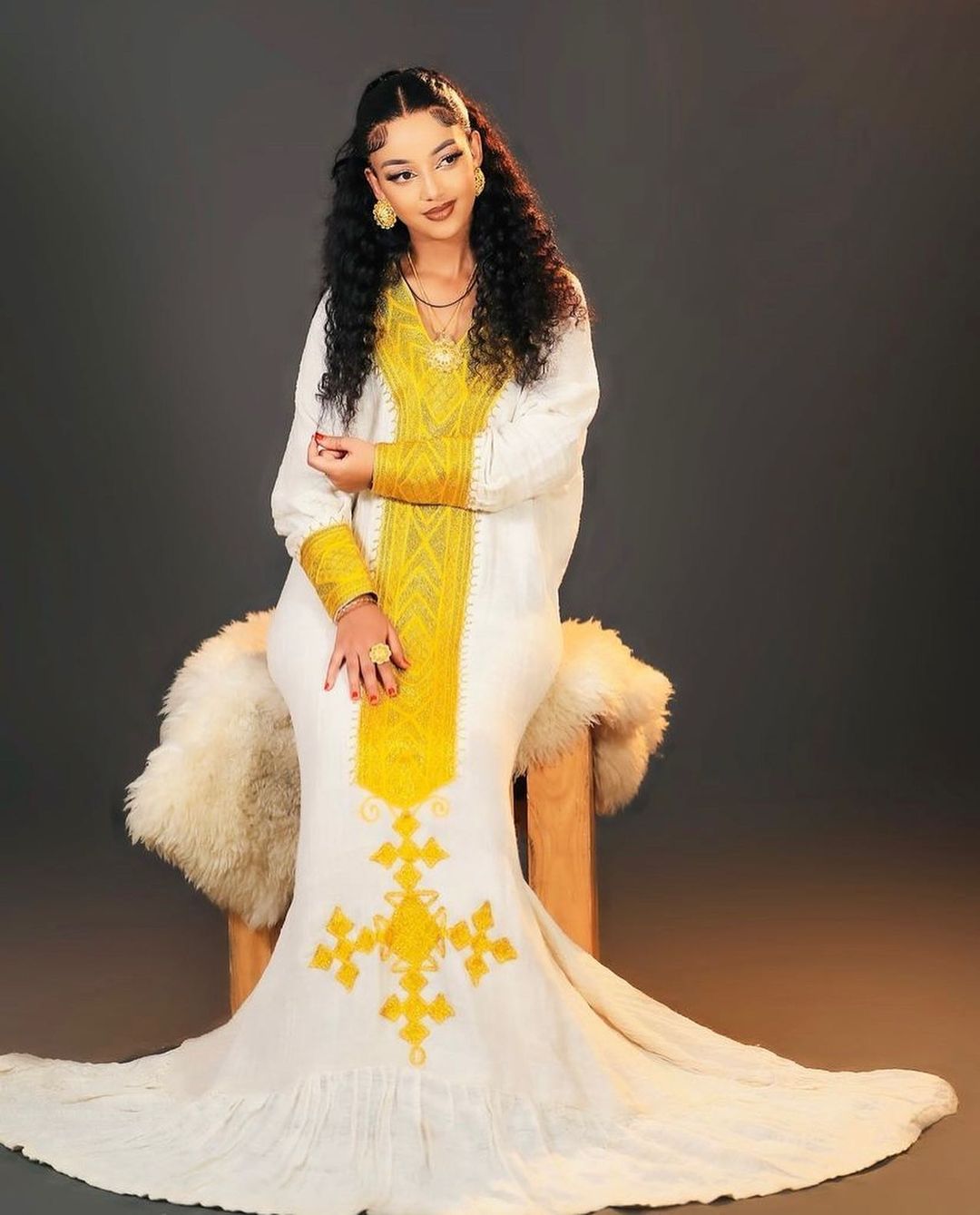 Elegant Yellow Habesha Dress