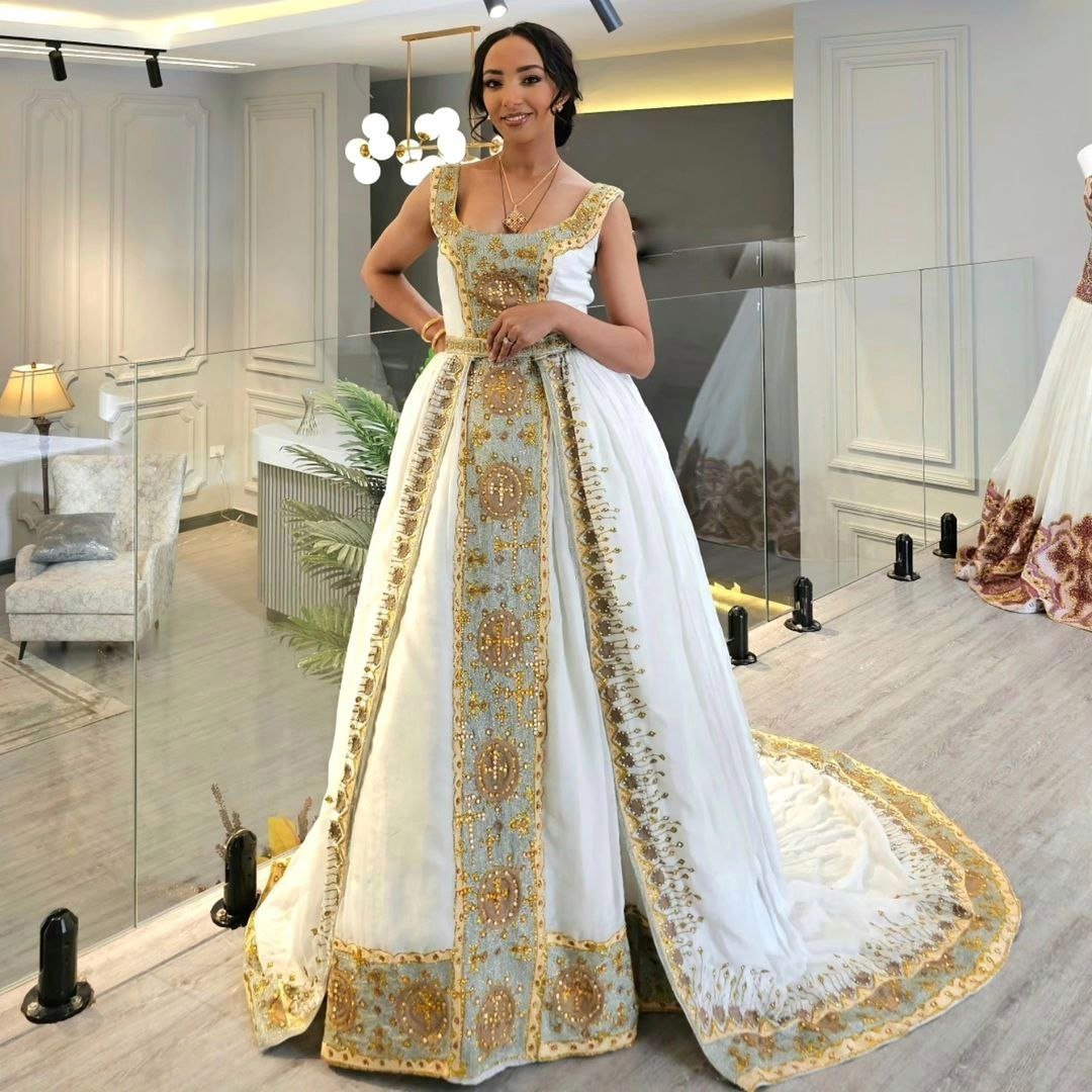 Traditional Wedding Habesha Dress Style Fabulous Ethiopian Hand