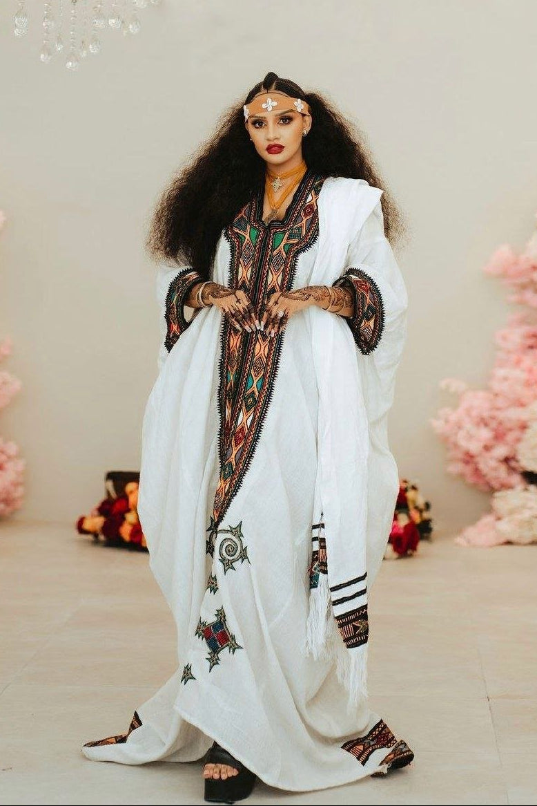 ethiopian cultural dress Beautiful Ethiopian Cultural Dress With Well Designed And Hand-made Ornamentation XS