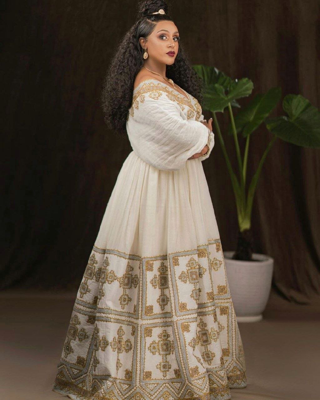 Marvelous Handmade Traditional Habesha Dress: with Intricate Color Design Ethiopian Dress