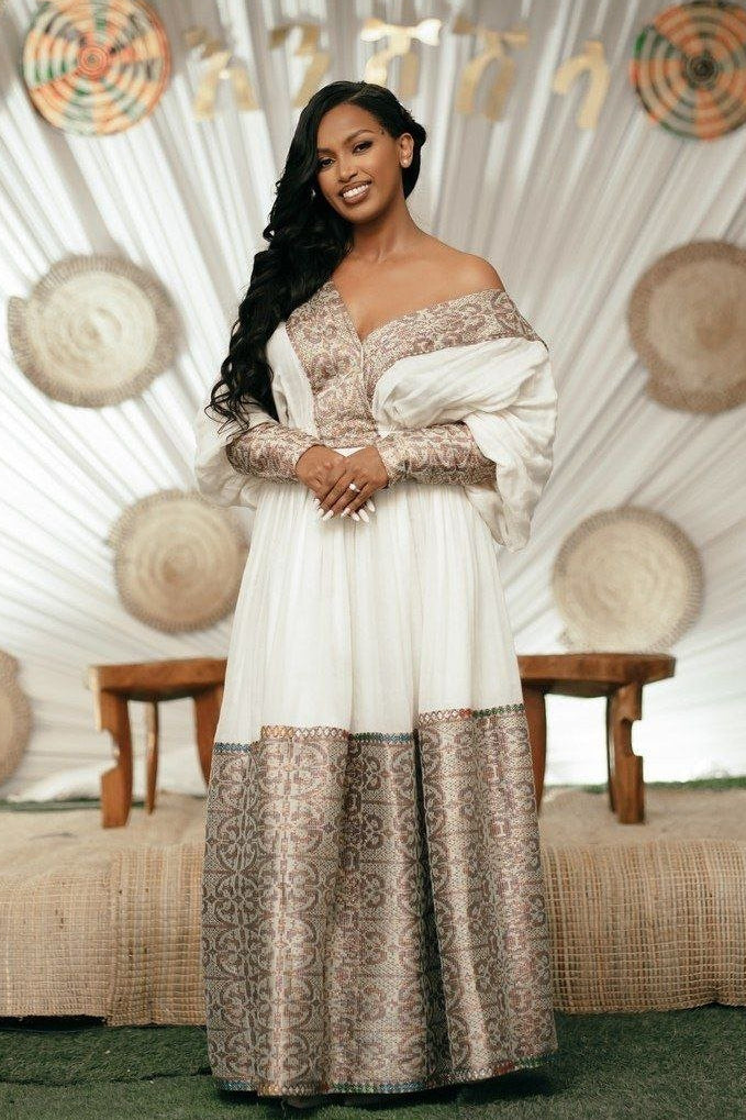 Magnificent Golden Habesha Dress