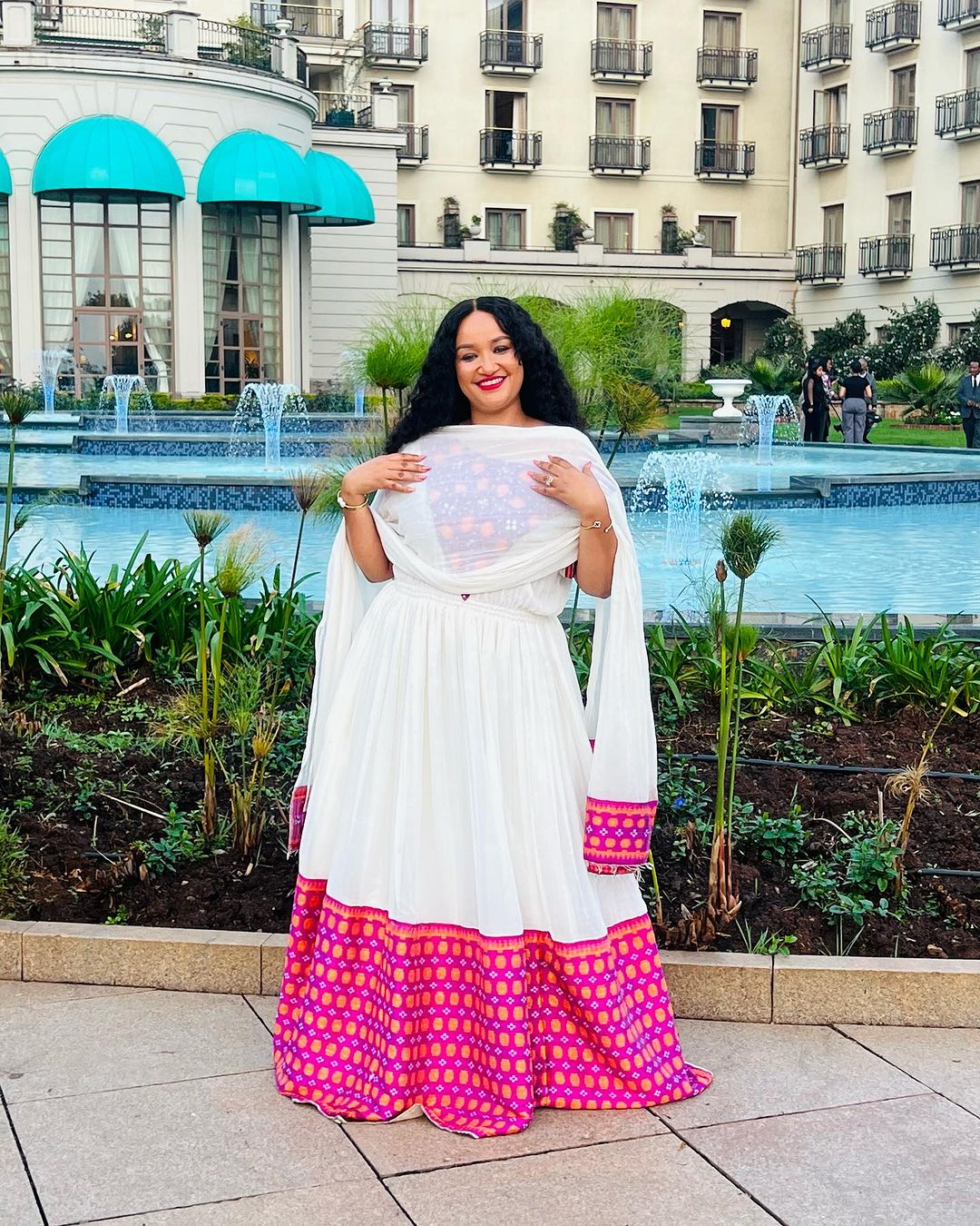 Delightful Multicolored Habesha Dress: Traditional Ethiopian Dress with Bold Design and Colors