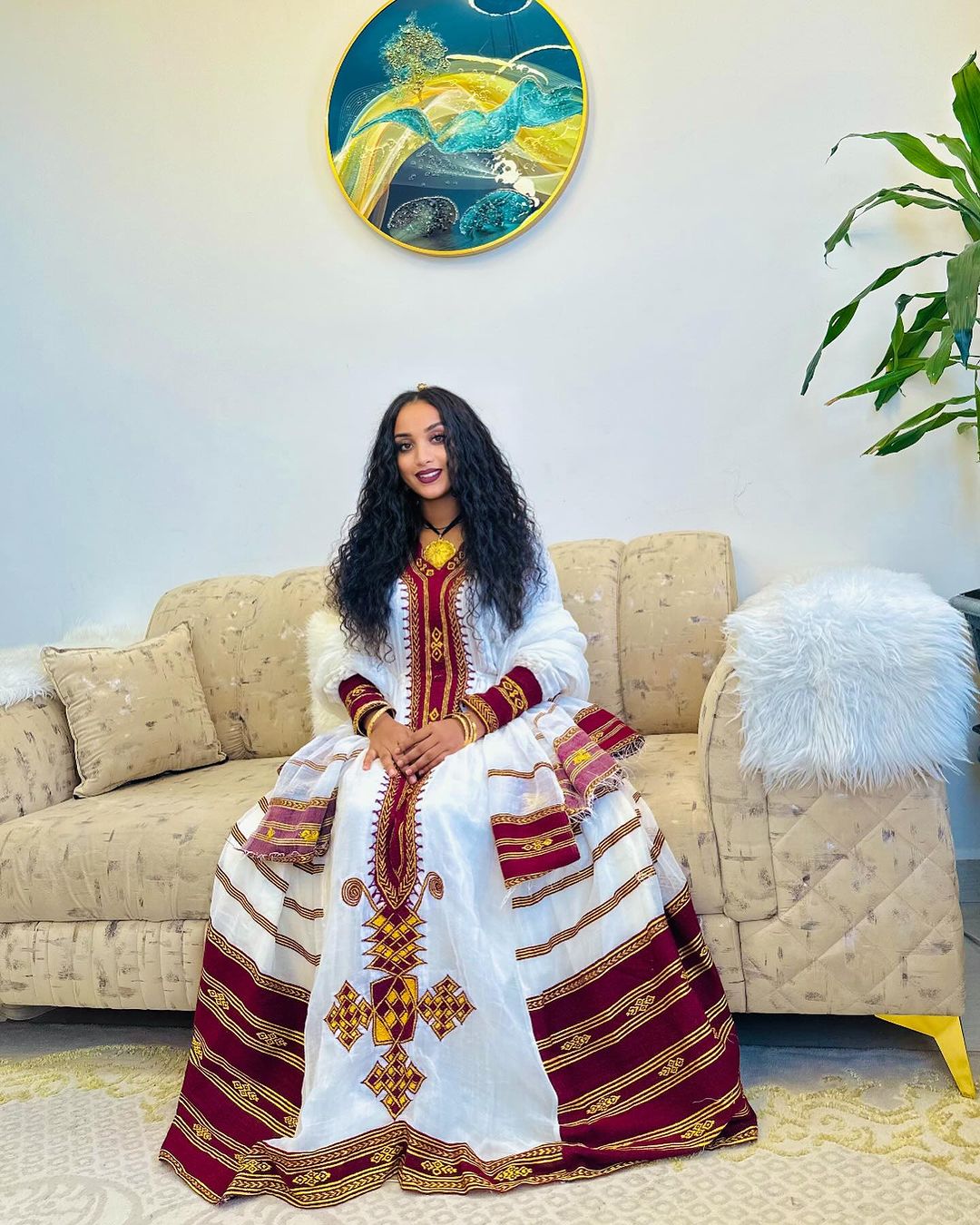 Flawless Red Traditional Ethiopian Dress: for Grand Cultural Occasions Habesha Dress Pretty Habesha Kemis