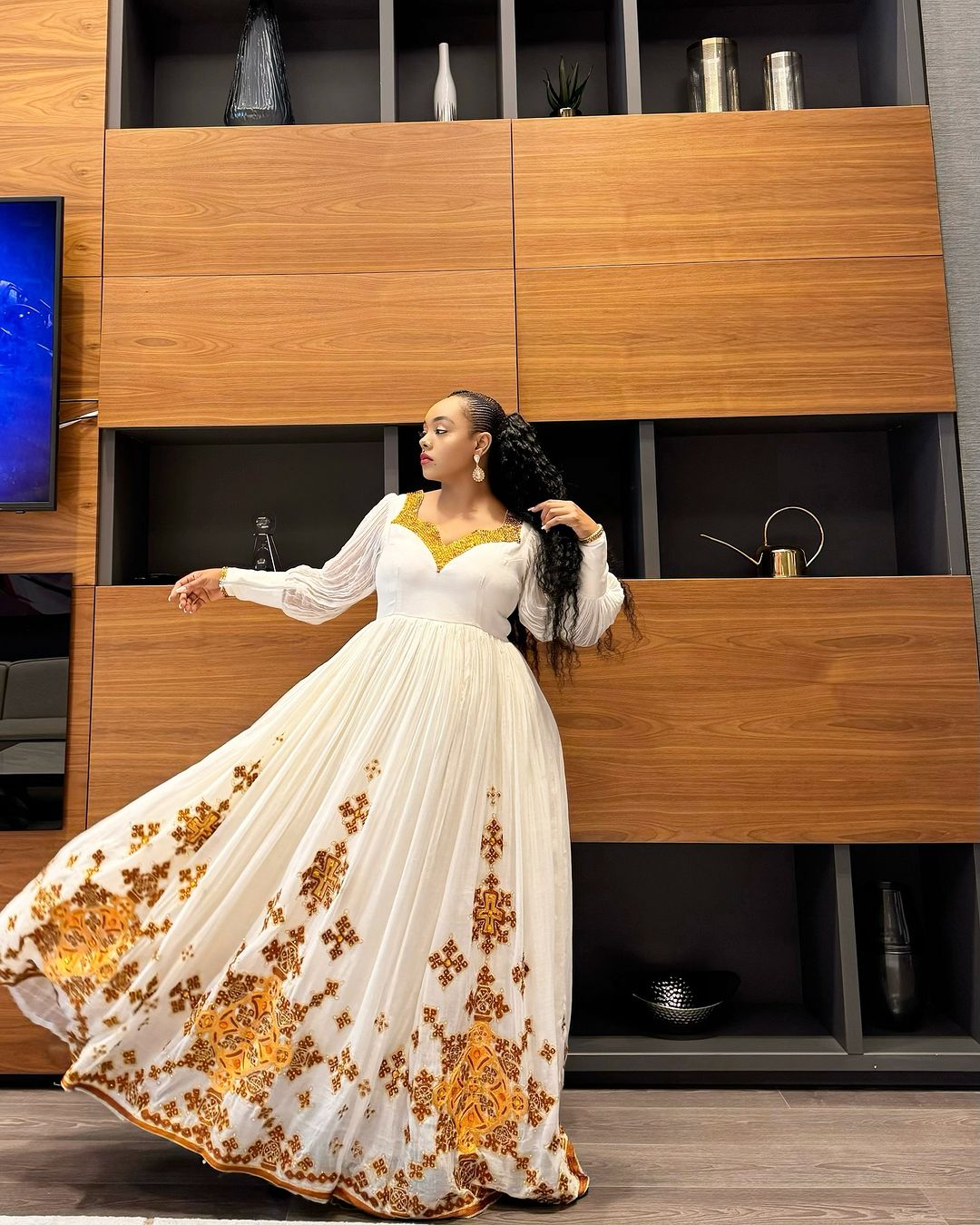 Luxurious Golden Habesha Dress