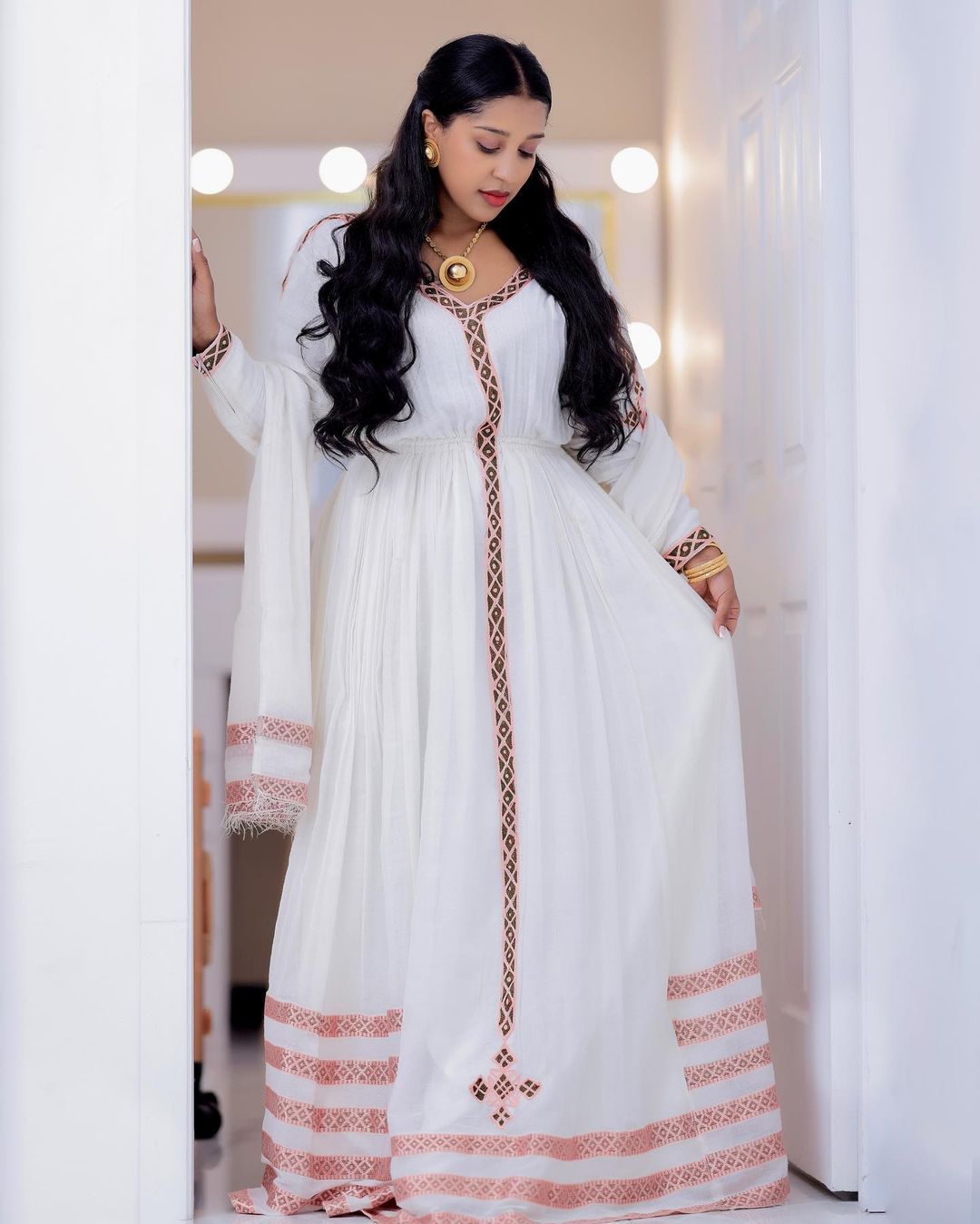 Lovely Look in Pink Habesha Dress
