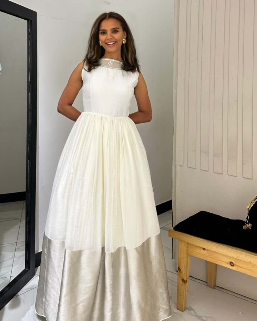 Simple yet Elegant Silver Habesha Dress