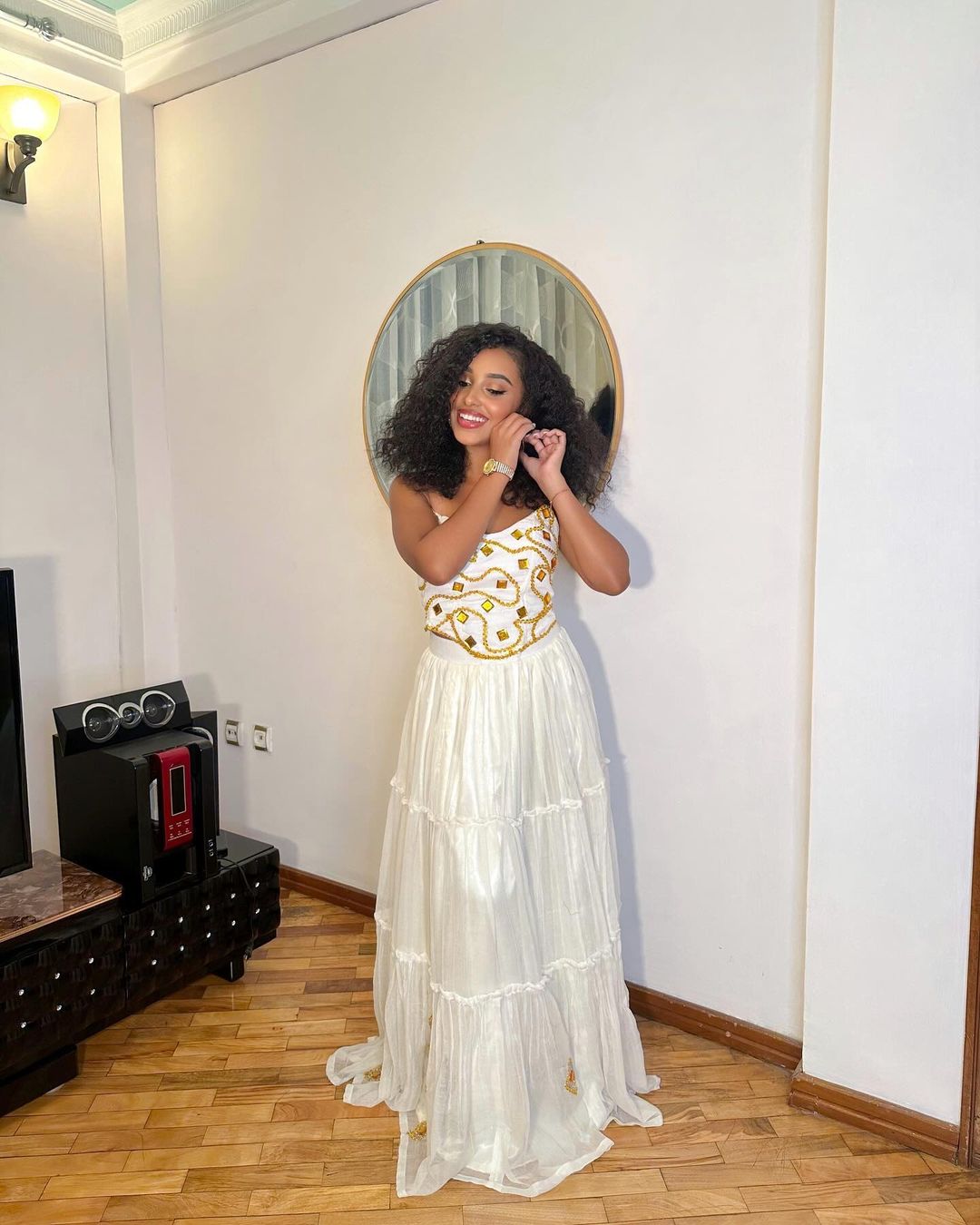 Stylish Beaded Habesha Dress: Flowy Relaxed Look in Ethiopian Traditional Ethiopian Dress Simple Habesha Kemis