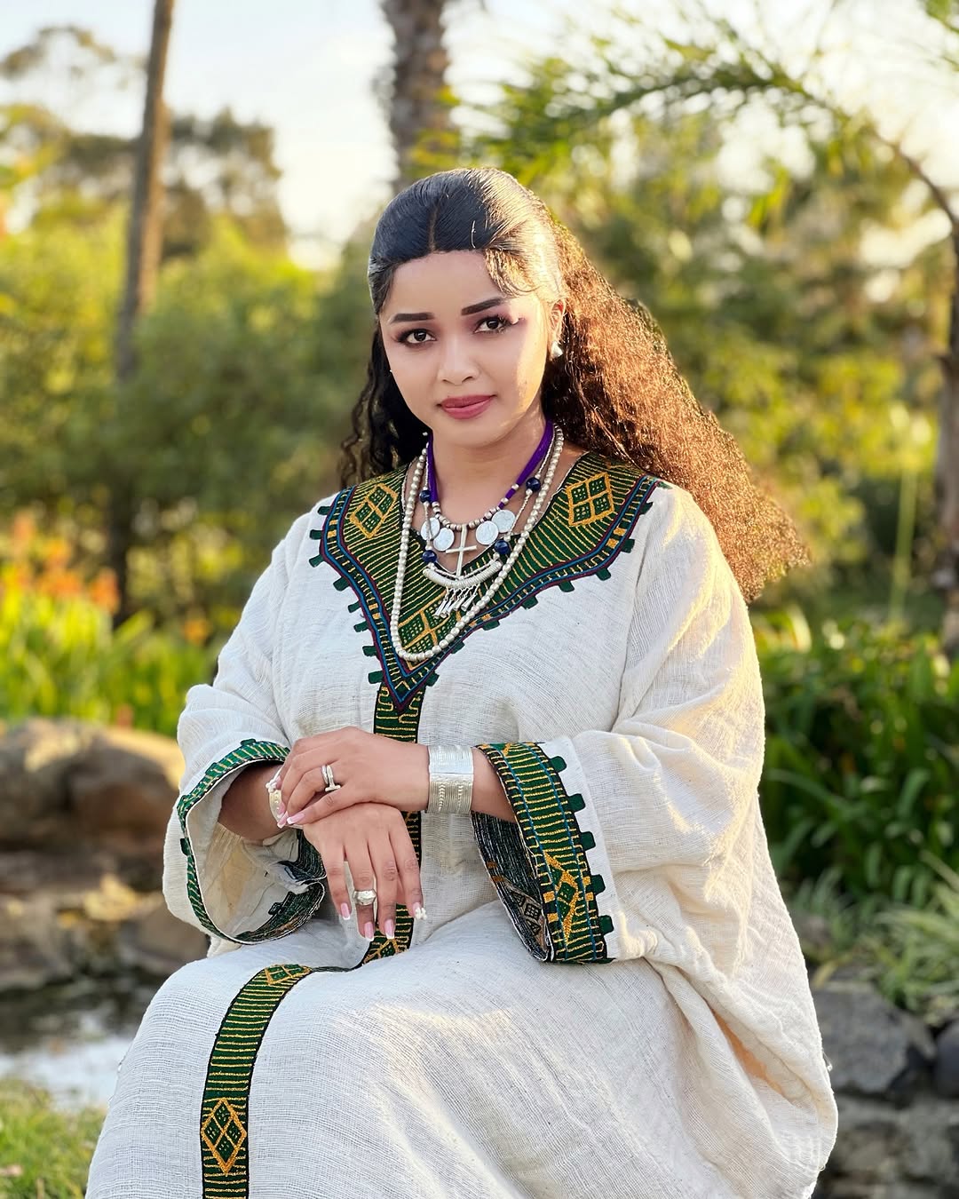 Delightful Multicolored Ethiopian Traditional Dress: Crafted with Cultural Fabric Habesha Dress Simple Habesha Kemis