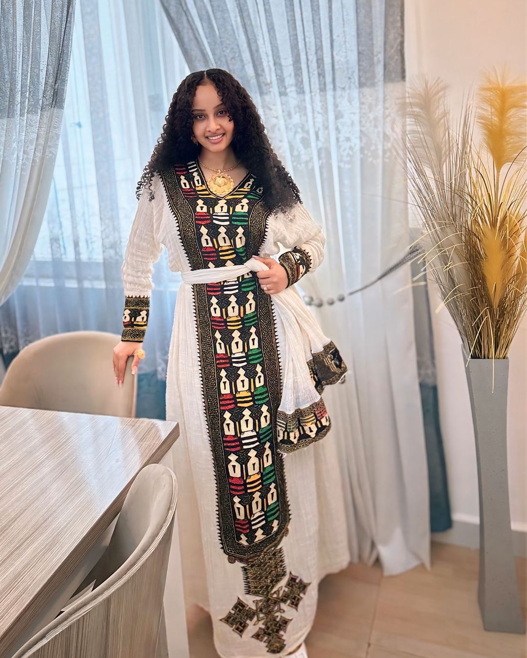 Sensational Cultural Look in Habesha Dress: Beautiful Ethiopian Traditional Dress Handmade Eritrean Clothing