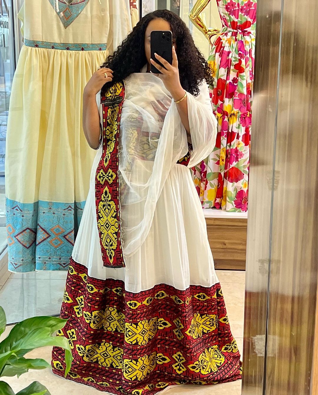 Red with Golden Traditional Ethiopian Dress: Captivating Cultural Embellishment Habesha Dress for Your Next Event Habesha Kemis