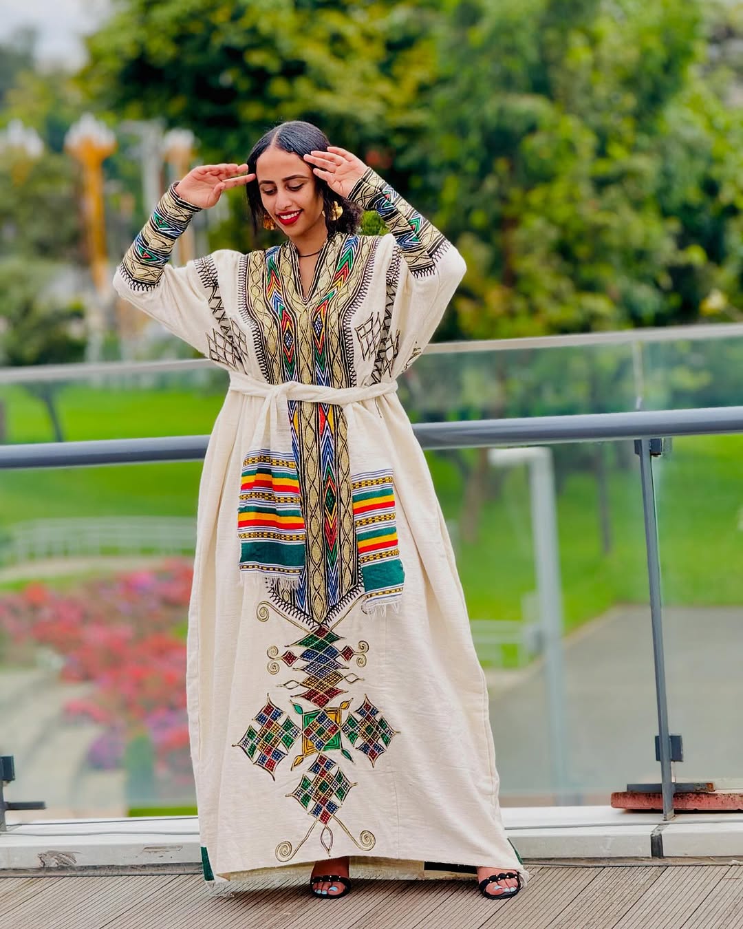 Cultural Axum Embroidery on Habesha Dress: Regal Handmade Traditional Ethiopian Dress for Celebrations and Events Eritrean Clothing