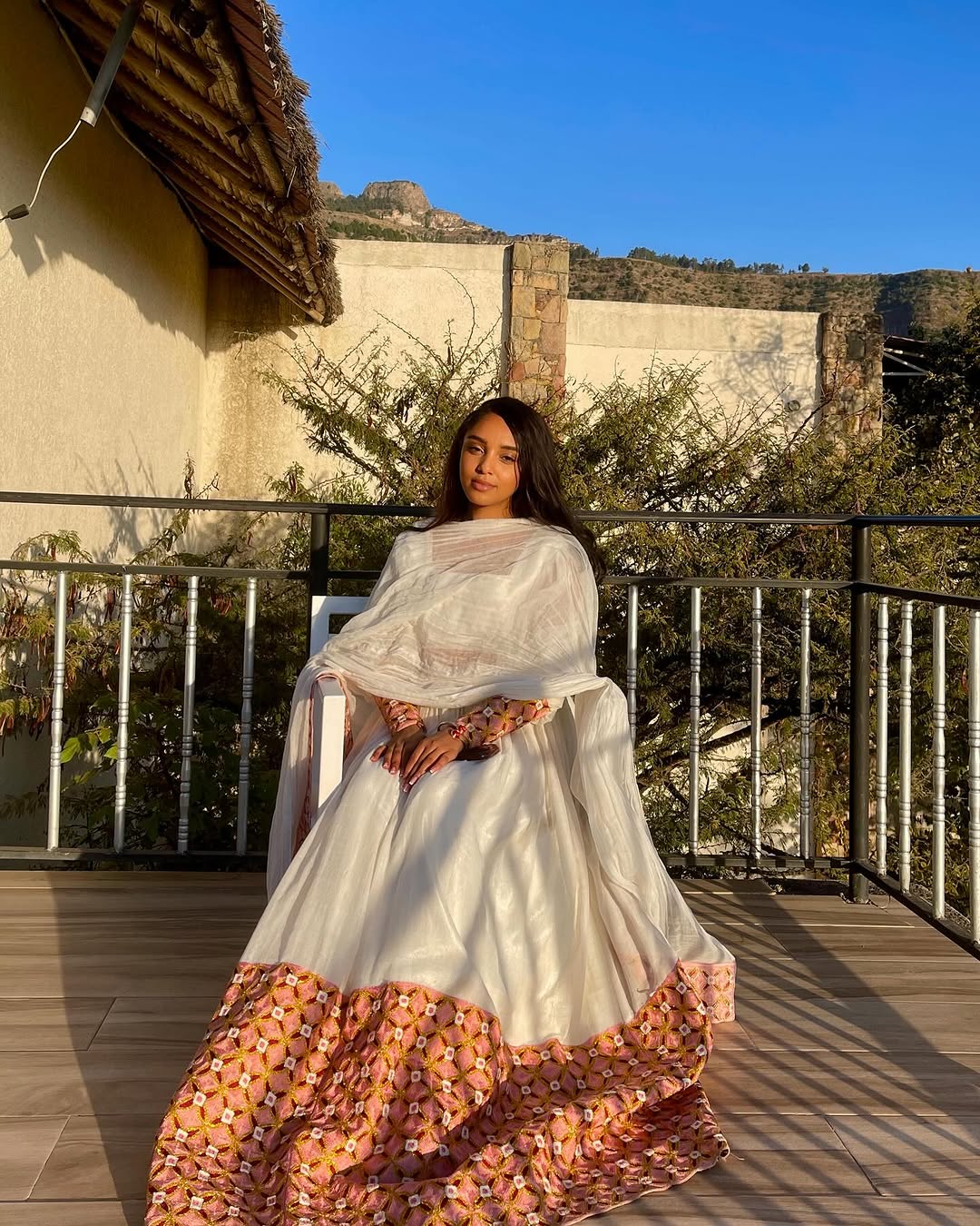 Enchanting Light Pink Traditional Ethiopian Dress: Rectangular Embellishments Habesha Dress for Huge Gatherings Eritrean Clothing