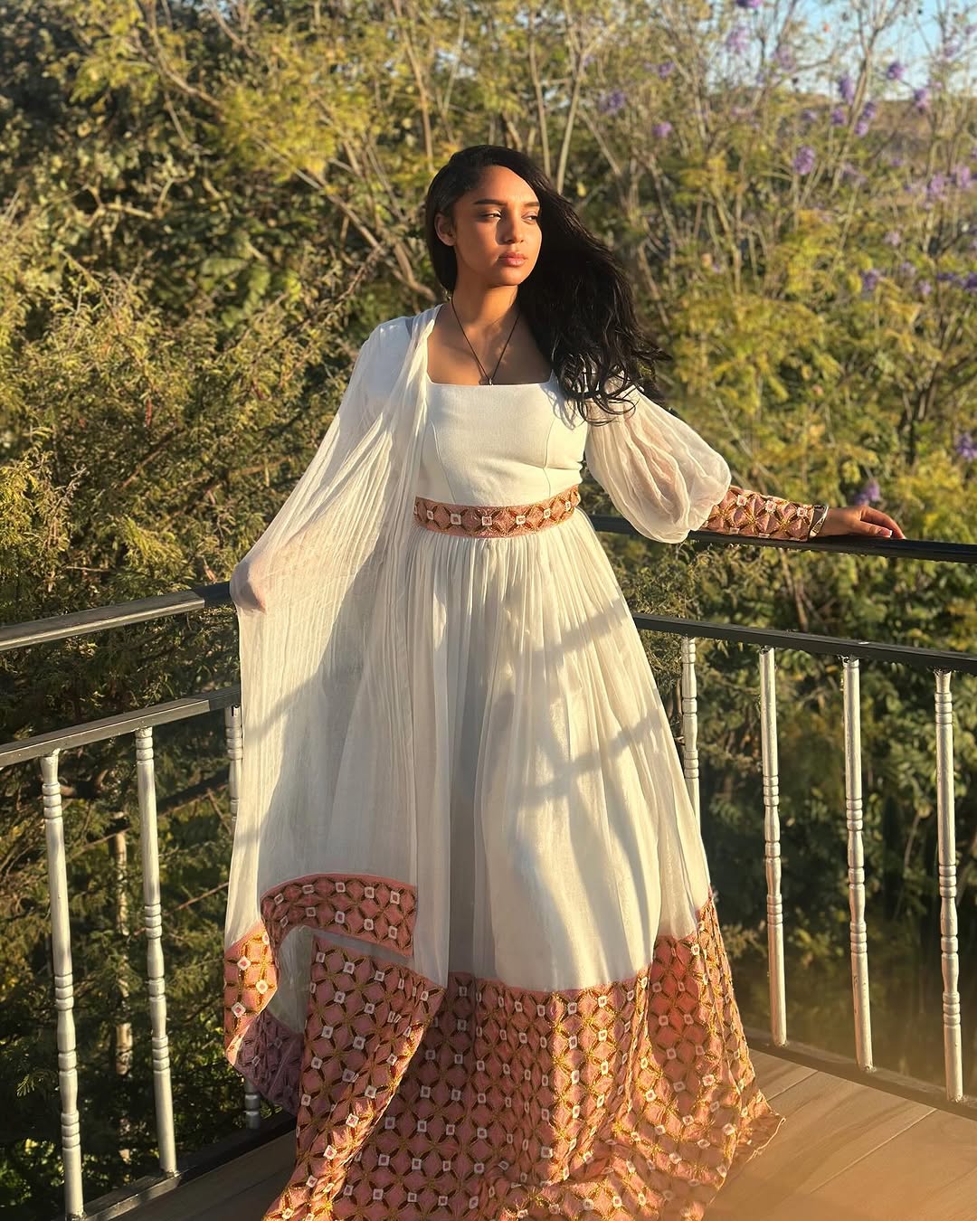 Enchanting Light Pink Traditional Ethiopian Dress
