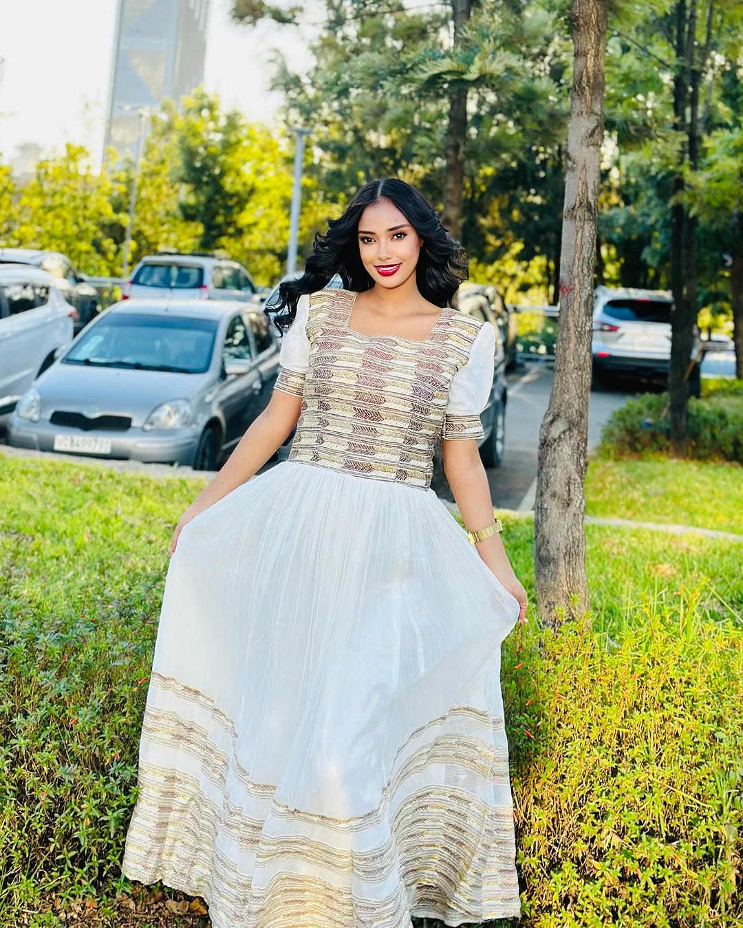 Alluding Colorful Traditional Ethiopian Dress