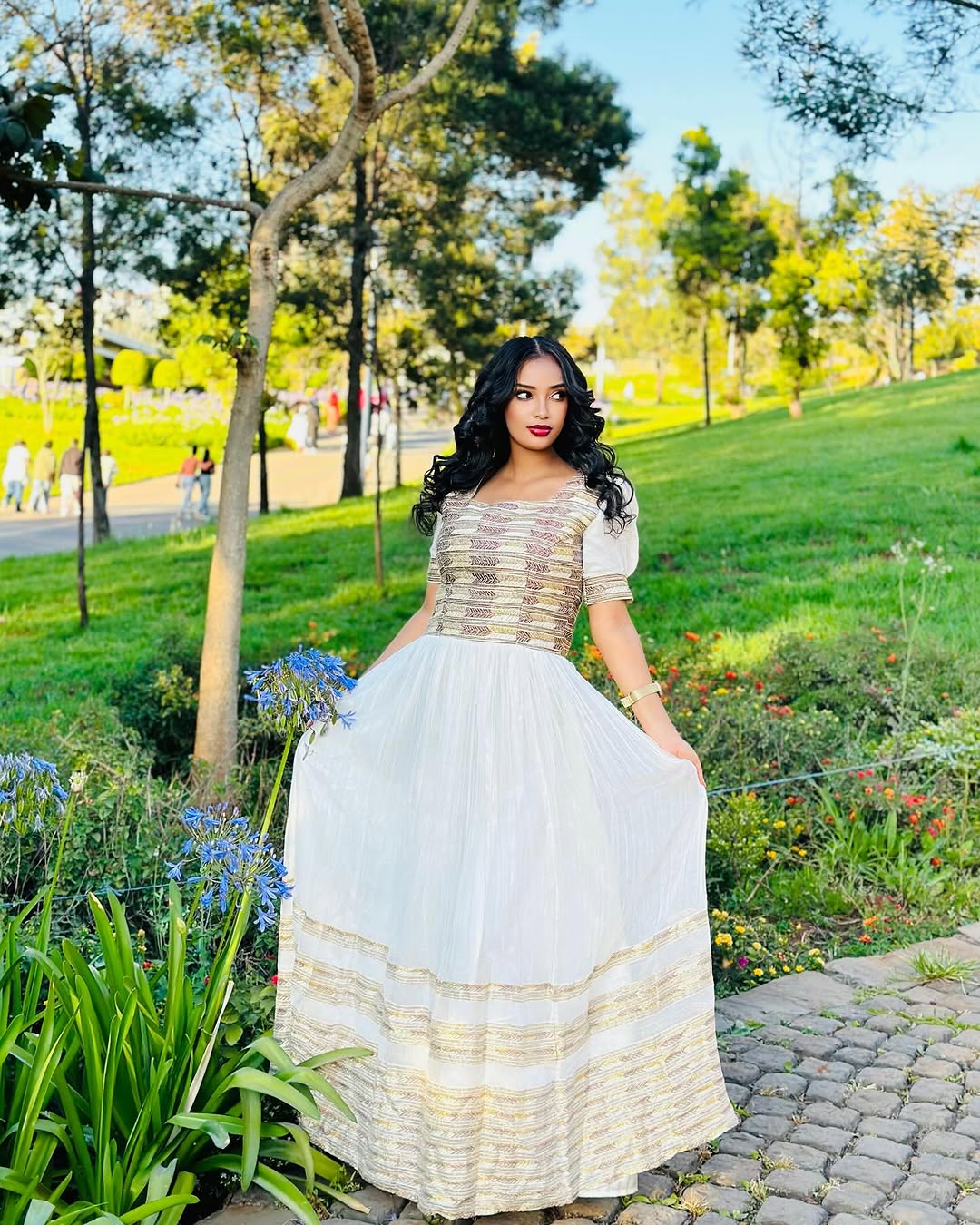 Alluding Colorful Traditional Ethiopian Dress: Handcrafted Cultural Embellishment Habesha Dress for Big Events Eritrean Dress