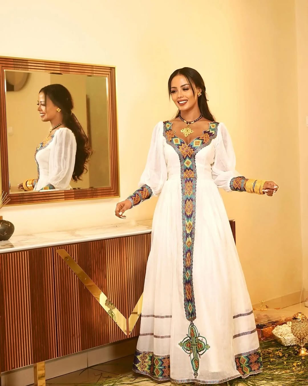 Charming Colorful Cultural Ethiopian Dress
