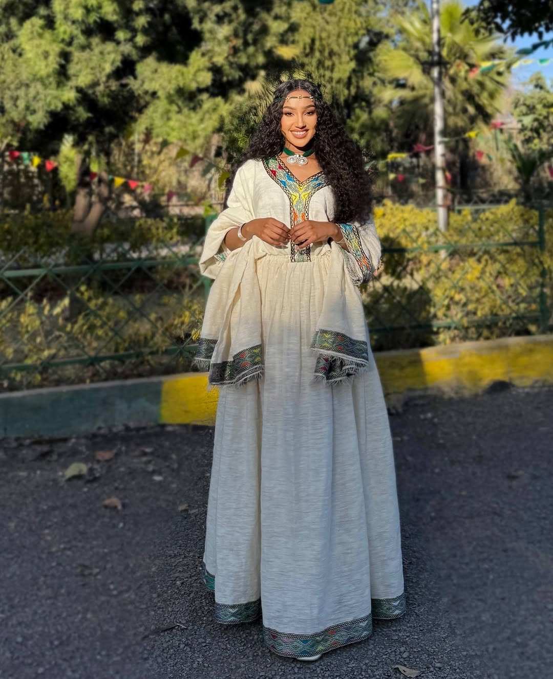 Simple Yet Stunning Multicolored Habesha Dress: Elegant Ethiopian Traditional Wear for Special Occasions