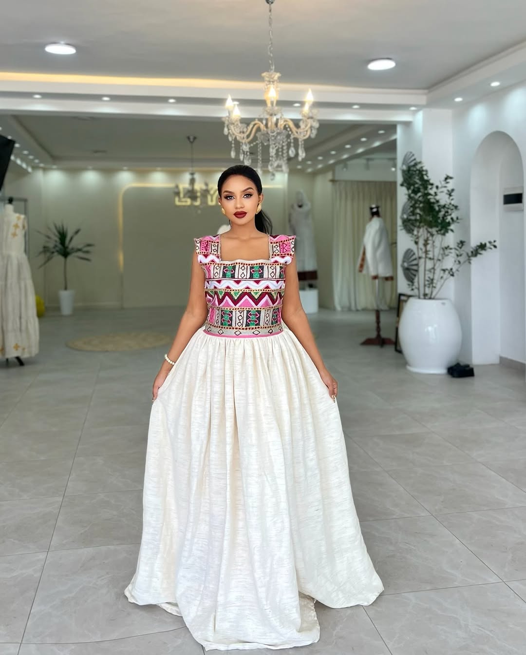Stunning Habesha Kemis Gorgeous Tilf Design & Luxurious Fetil Material