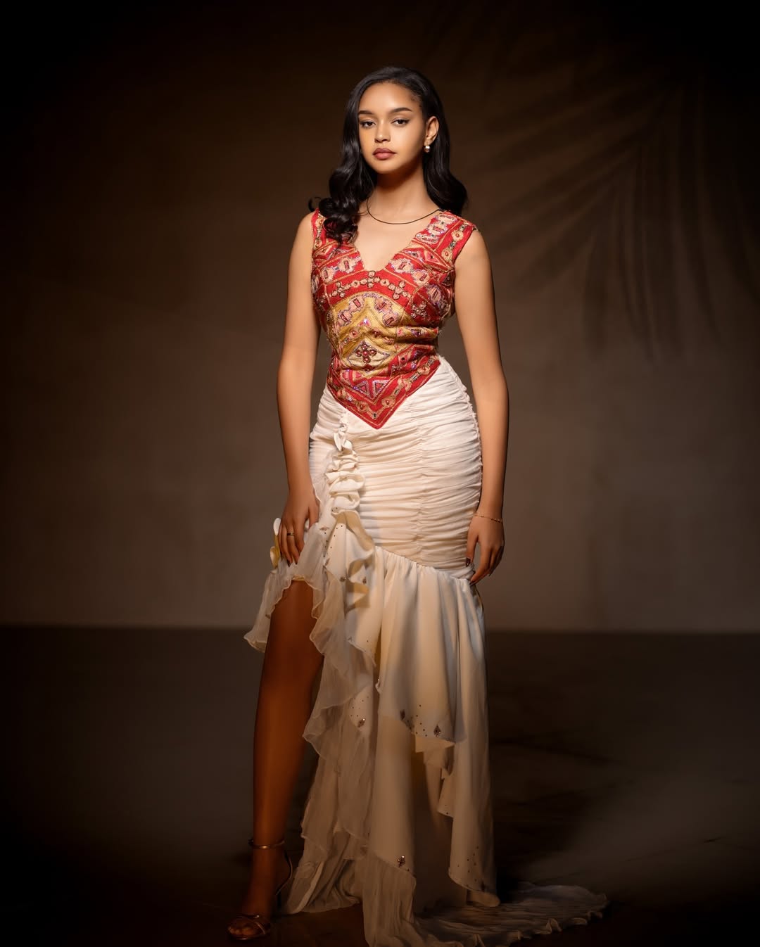 Fitted Habesha Dress with Mermaid Hem Stunning Design with Intricate Embroidery