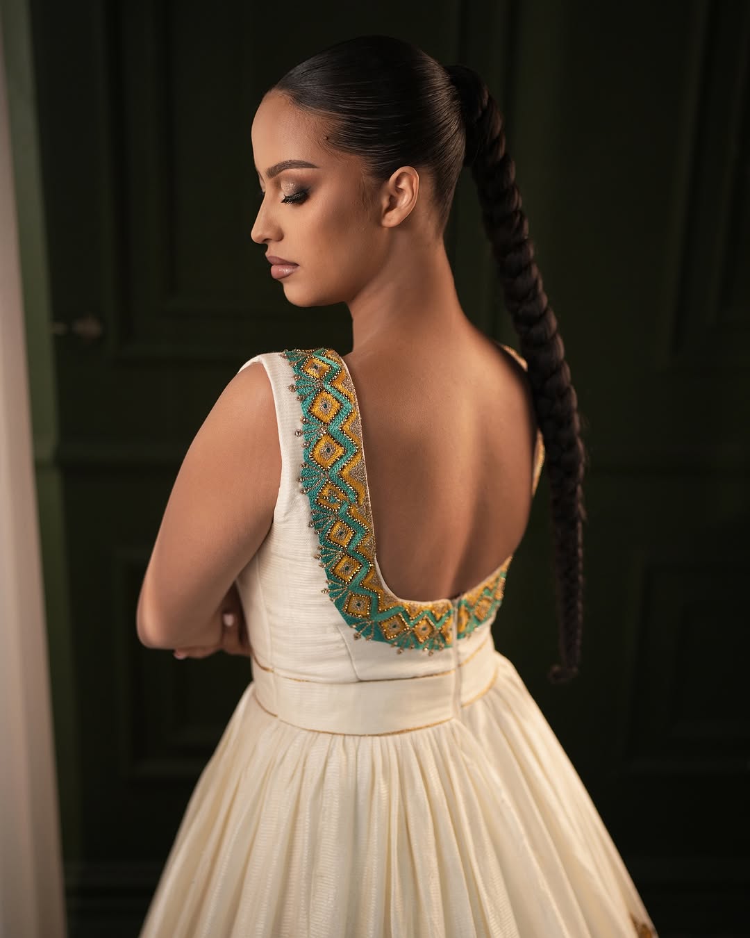 Gorgeous Green Embellished Habesha Dress Stunning Habesha Kemis
