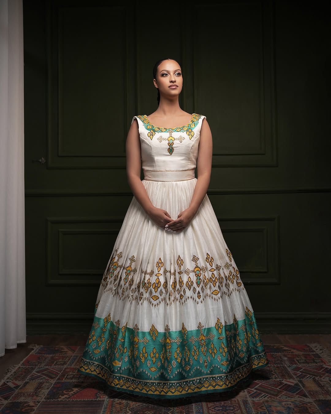 Gorgeous Green Embellished Habesha Dress Stunning Habesha Kemis