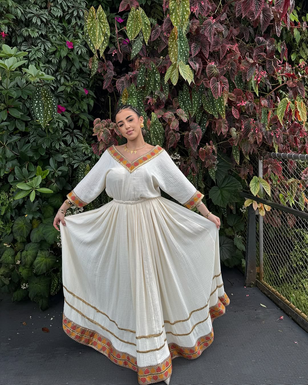 Elegant Habesha Kemis with Intricate Ethiopian Embroidery