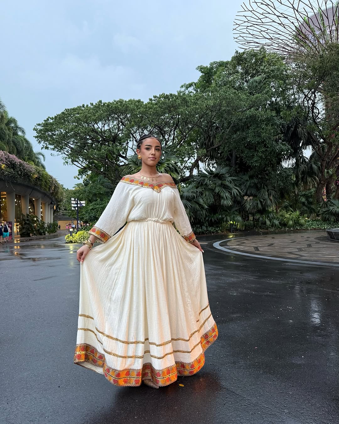 Elegant Habesha Kemis with Intricate Ethiopian Embroidery