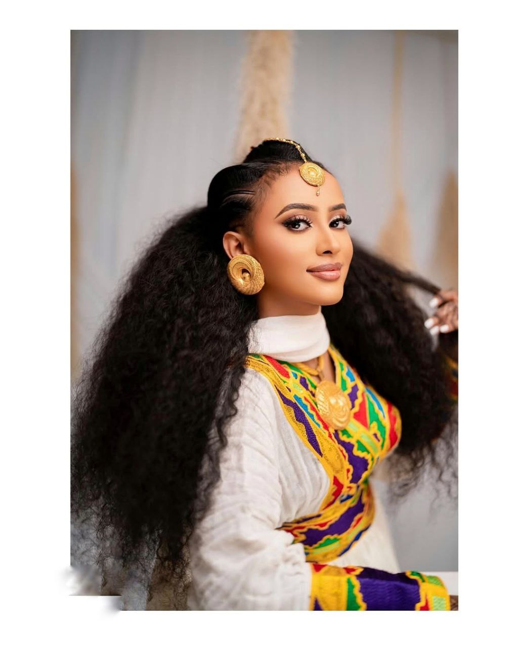Beautiful Bold and Bright Traditional Habesha Dress With Cultural Elegance