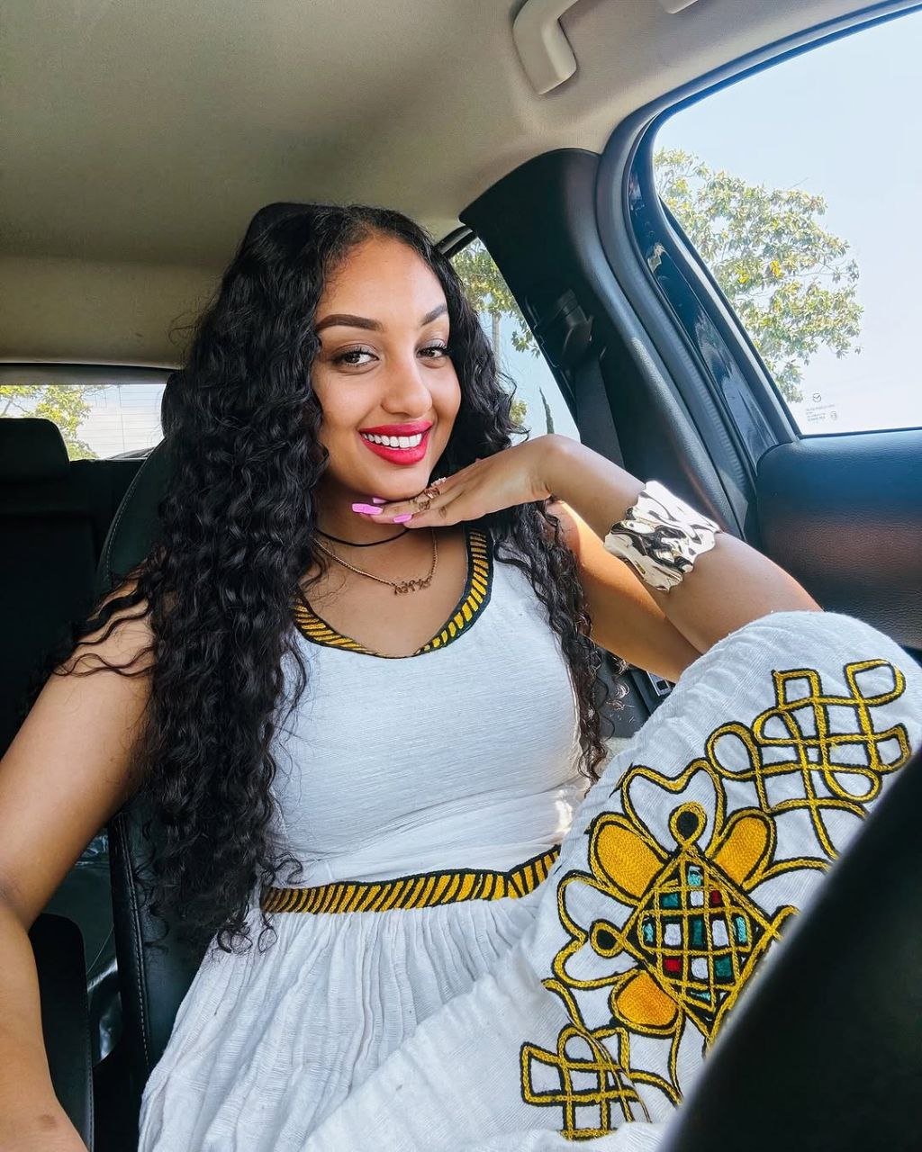 Simple Habesha Dress with Vibrant Yellow Embroidery a Choice for Everyday wear