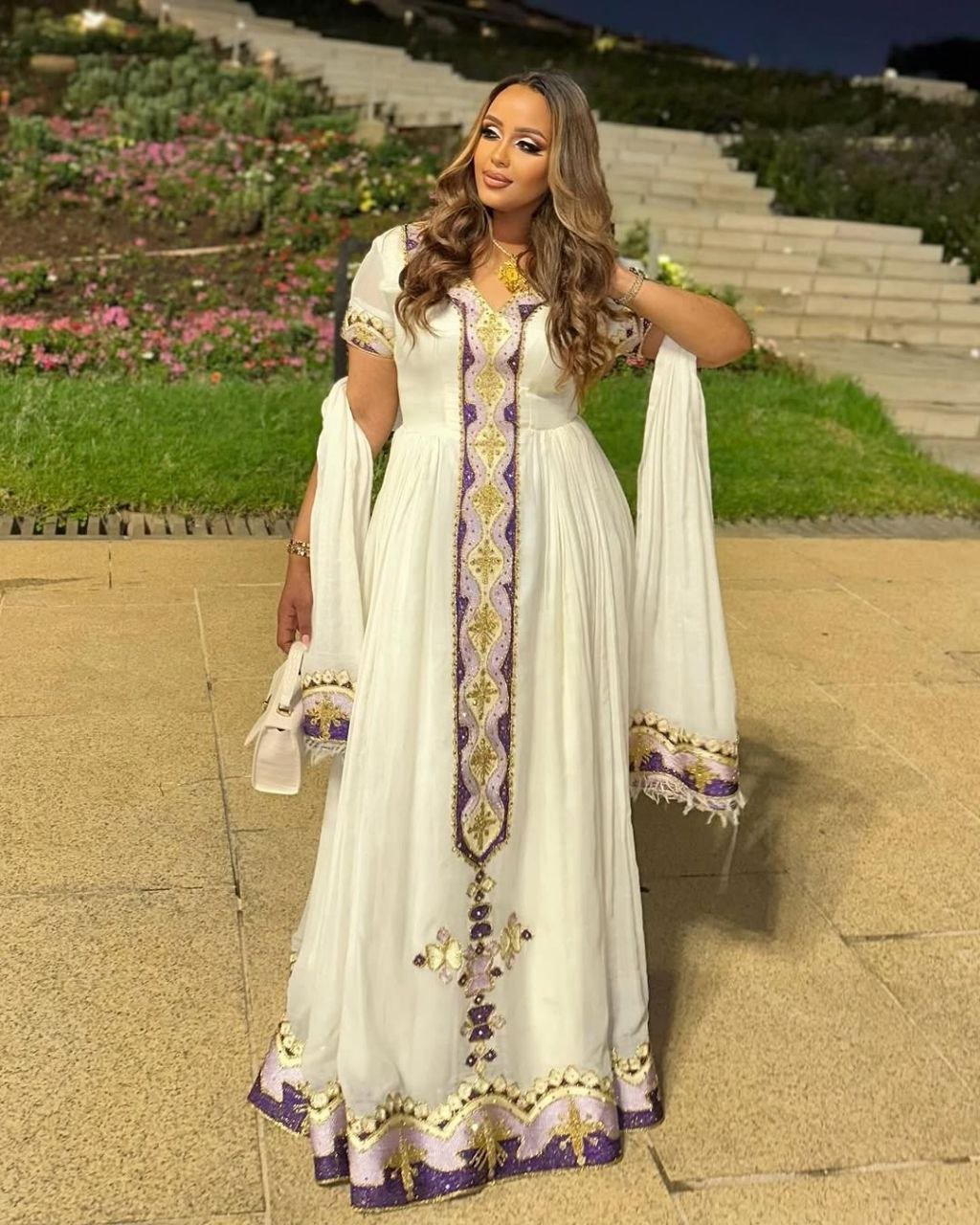 Fuschia And Gold Ethiopian Habesha Dress Gorgeous Habesha KemiS With Purple And Gold Embroidery Traditional Ethiopian Fuschia And Gold Ethiopian Habesha Dress Gorgeous Habesha KemiS With Purple And Gold Embroidery Traditional Ethiopian