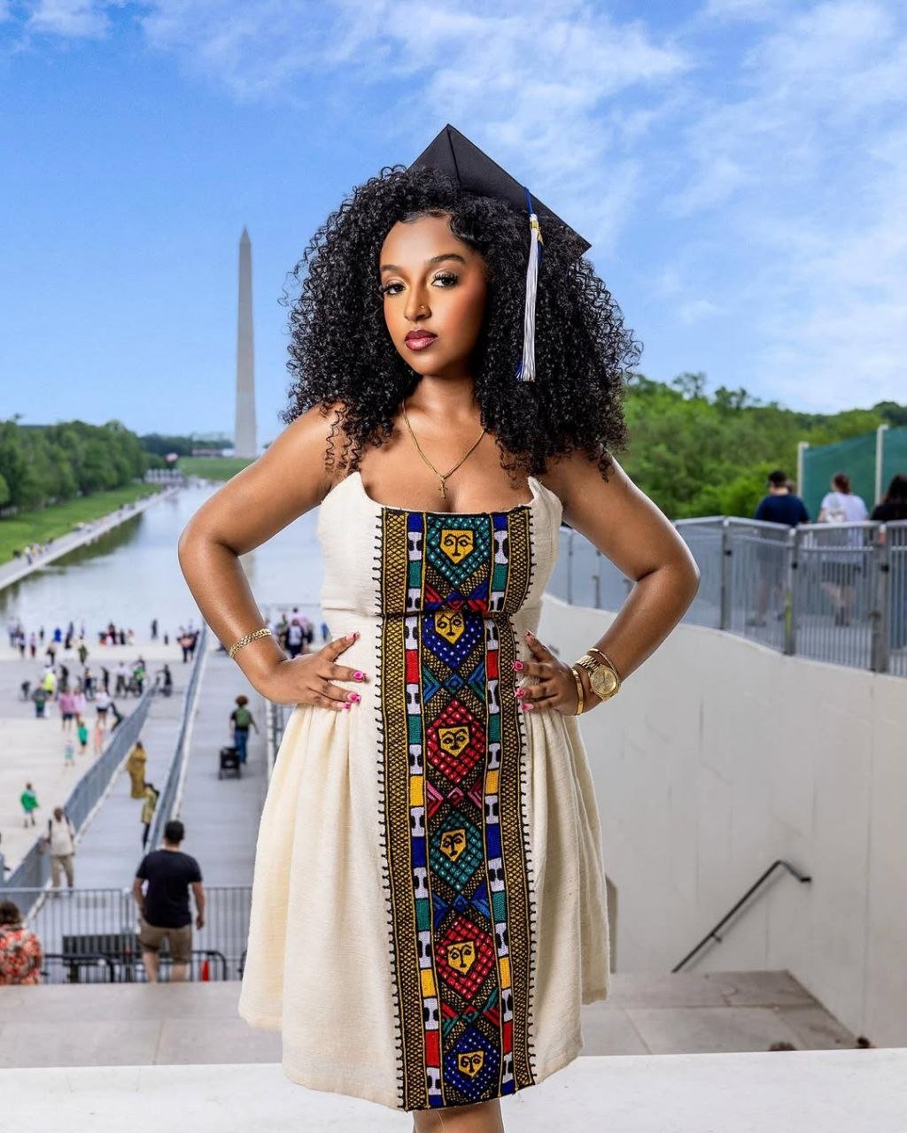 Chic Habesha Kemis with Vibrant Multicolored Embroidery for Celebrations: A Modern Habesha Dress