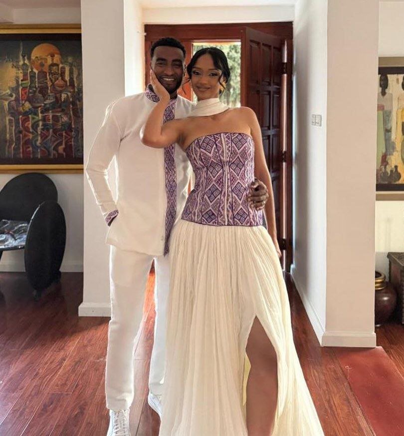 Stylish Couple in Coordinated Habesha Attire - Ethiopian Traditional Clothing - Habesha Wedding Dress - Eritrean Clothing
