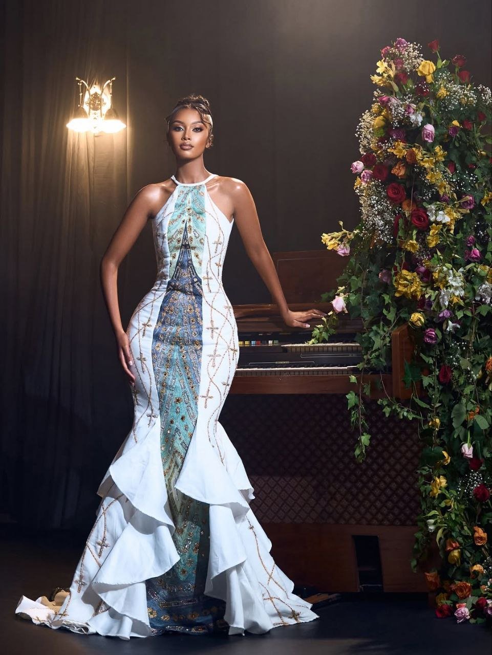 white christmas dresses Modern & Elegant Habesha Dress – Traditional Ethiopian Kemis with Gree –  Habesha Dresses Store main image 1