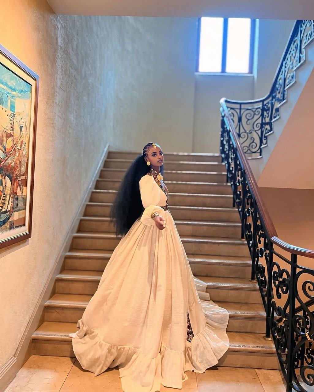 Elegant Habesha Kemis with Intricate Patterns – Ethiopian Traditional Clothing – Habesha Kemis Online – Cultural Dress