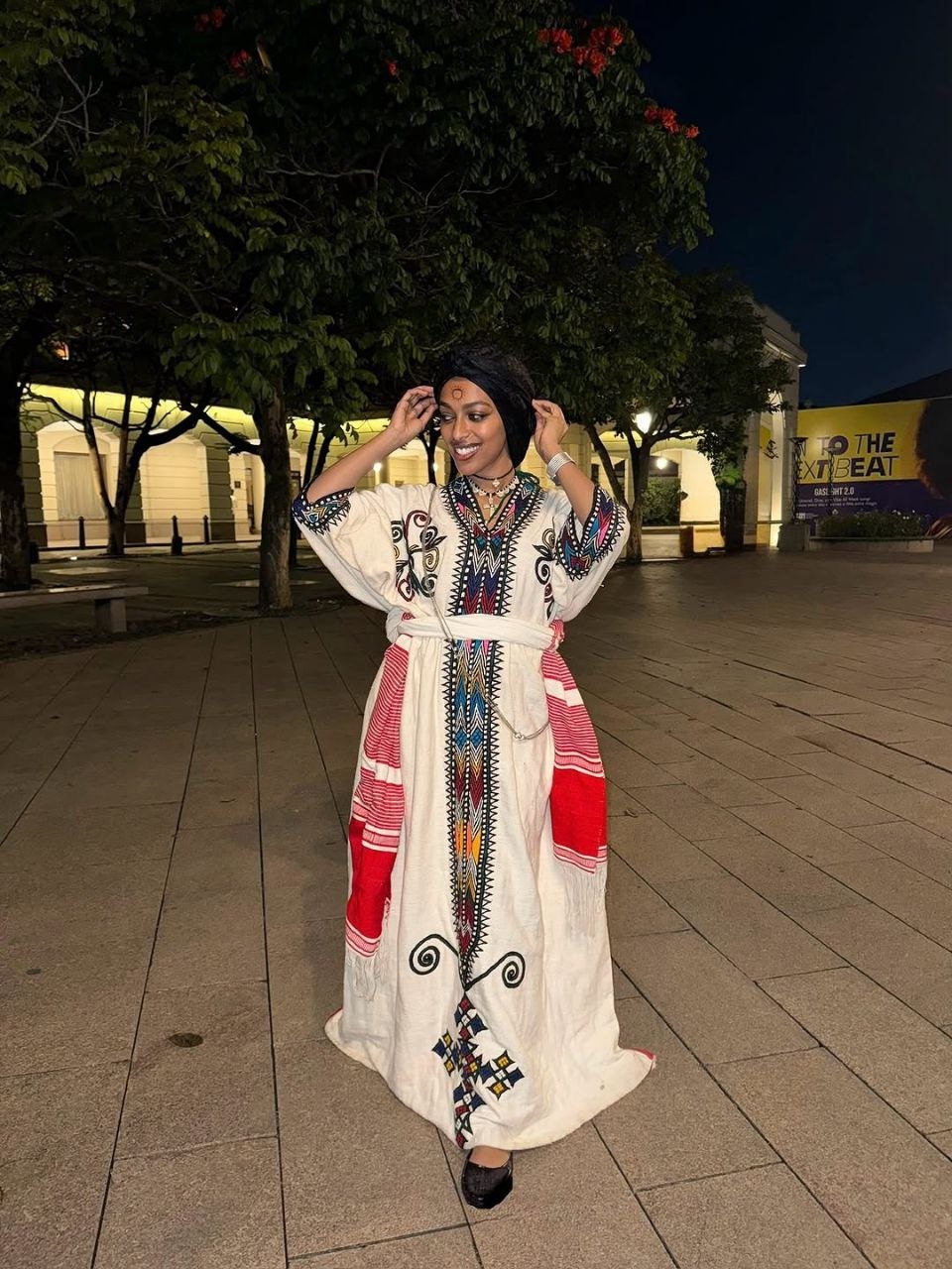Vibrant Habesha Kemis with Colorful Embroidery - Ethiopian Traditional Clothing - Habesha Dress