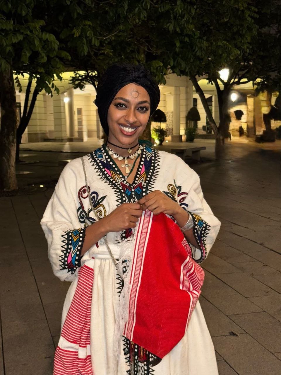 Vibrant Habesha Kemis with Colorful Embroidery - Ethiopian Traditional Clothing - Habesha Dress