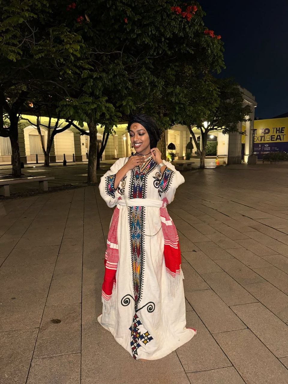 Vibrant Habesha Kemis with Colorful Embroidery - Ethiopian Traditional Clothing - Habesha Dress