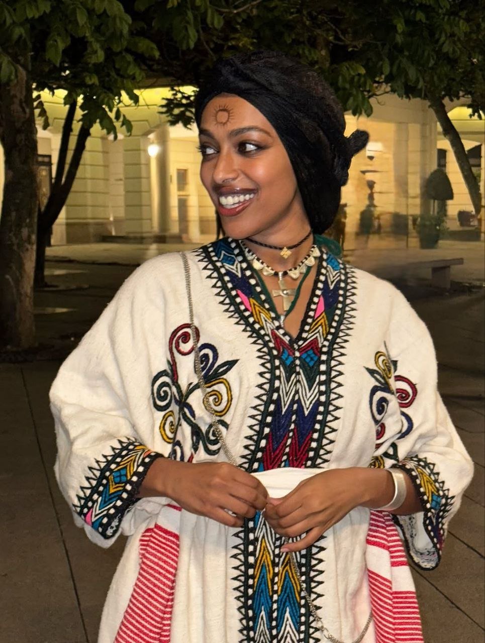 Vibrant Habesha Kemis with Colorful Embroidery - Ethiopian Traditional Clothing - Habesha Dress