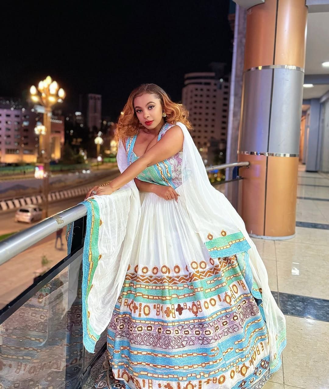 Stunning Habesha Kemis with Vibrant Patterns – Ethiopian Wedding Dress – Habesha Clothing – Ethiopian Dress
