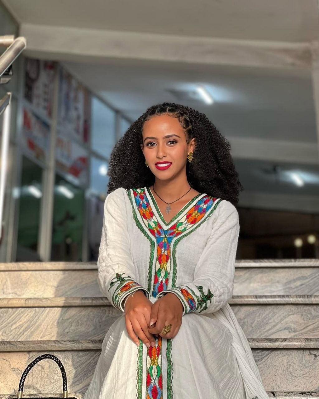 Beautiful Habesha Kemis with Colorful Accents β Traditional Ethiopian Dress β Cultural Dress