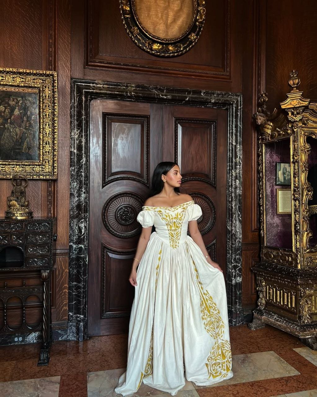 Gorgeous Habesha Dress with Gold Embroidery – Habesha Kemis – Ethiopian Traditional Clothing