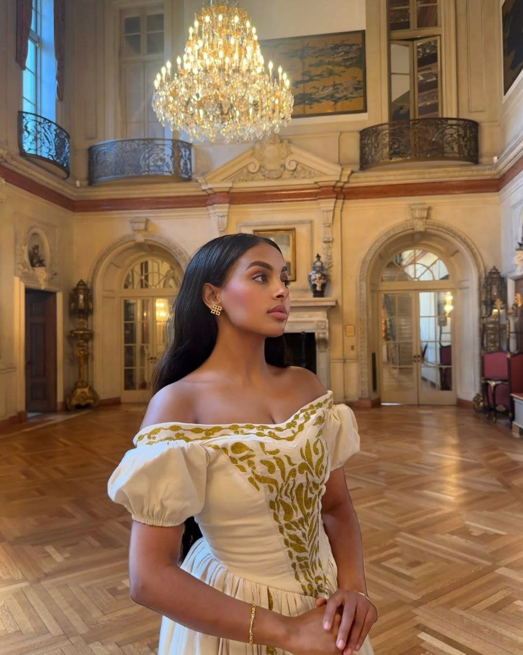 Gorgeous Habesha Dress with Gold Embroidery – Habesha Kemis – Ethiopian Traditional Clothing